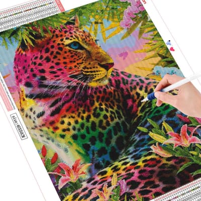 5d diamant schilderij volledige vierkante luipaard diamant borduurwerk verkoop mozaïek afbeelding 20X30CM black
