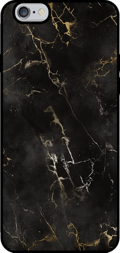 Smartphonica Telefoonhoesje voor iPhone 6/6s met marmer opdruk - TPU backcover case marble design - Zwart geschikt voor iPhone 6/6s