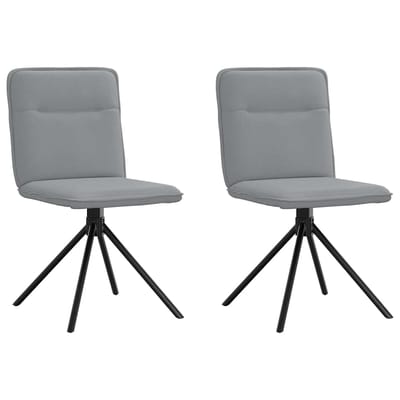 vidaXL Eetkamerstoelen 2 st stof lichtgrijs