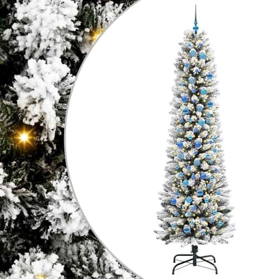 vidaXL - Kunstkerstboom - Wit - 240 - cm - PVC - en - Metaal - en - Plastic