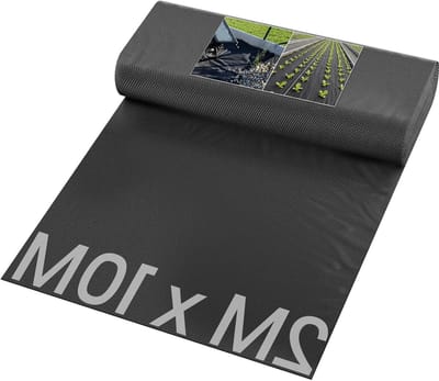 Onkruiddoek Tuinvlies - Onkruidfolie Mulchvlies - Onkruid Vrij Houden - Waterdoorlatend Uv-bestendig - 2 x 10 m - Zwart