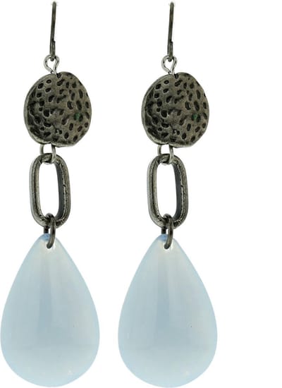 Behave - Oorhangers druppelvorm - Lichtblauw glas - Zomerstijl