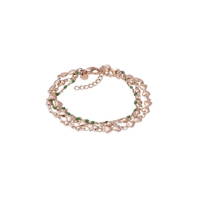 iXXXi Jewelry-Botswana (green beads)-Rosé goudkleurig-Dames Armband