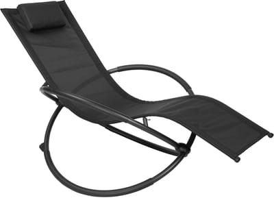 CINK Outdoor Schommelligstoel 166 cm - Draagvermogen 160 kg - Opvouwbaar met Afneembaar Hoofdkussen - Weerbestendig Textilene - Zwart