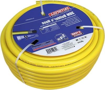 Bouwersslang Versterkt - Werkplaats Slang PVC - Water Transport - Knik en Draaibestendig - 30 meter 19mm - Geel