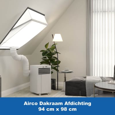Airco Dakraam Afdichtkit - 94 x 98 cm – Geschikt voor Velux: PK04 (GGL 31, 404, p04) | Fakro, Optilight: Maatcode 15 | Roto: 09/09 - Airco Slang Afsluiten - Airco Tuimelvenster Oplossing – Dakraam Afdichting Raamafdichtingskit – Kylians