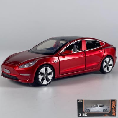 1:32 Modèle 3 Véhicule Électrique Pur à Énergie Nouvelle Modèle Réduit en Alliage Métallique Moulé Sous Pression Simulation Élevée Décoration Classique Ornements Cadeau