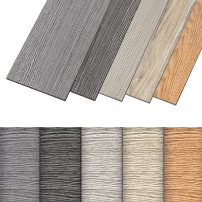 NAIZY PVC vloeren zelfklevende 18 stuks lijm tegels vinyl vloer Waterdichte anti-slip selecteerbare laminaat vloeren, voor keuken woonkamer badkamer (1817-9, 2.5㎡)