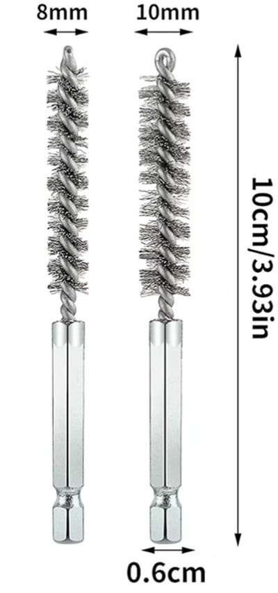 RVS Pijp Staalborstel Ø10 & Ø8mm – Reinigingsborstel voor Metalen Pijpen