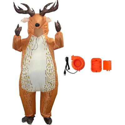 Elk Opblaasbaar Pak, Masquerade Vakantiefeest Cosplay Kostuum 150-190cm bruin