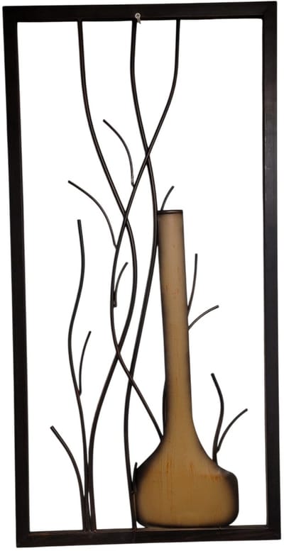 Wanddecoratie raam vazen muurdecoratie metaal- mono metalen Wandkleed - sfeervol Wandobject Muurdecoratie Woonkamer - Wandhanger & Muurhanger - Muurobject Wanddecoratie - Wandversiering Slaapkamer
