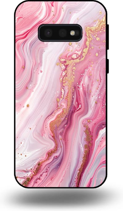 Smartphonica Telefoonhoesje geschikt voor Samsung Galaxy S10E met marmer opdruk - TPU backcover case marble design - Roze geschikt voor Samsung Galaxy S10E