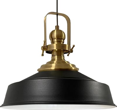Bamyum Hanglamp Industrieel Metaal, Zwart Vintage Lamp