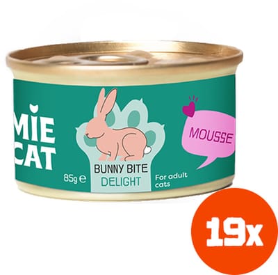 Tommie the Cat - 19 x 85gr - zijdezachte mousse konijn - hoog in eiwit/sterilized - kattenvoer natvoer - voordeel verpakking - zonder suiker en graanvrij