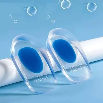 1 Paire Talonnettes en Silicone Semelles en Gel pour Chaussures Hommes Femmes Soulagement Douleur au Talon Insert Coussinet pour Pied Modèle d'Augmentation de Hauteur Tampon pour Chaussure W6298WW-