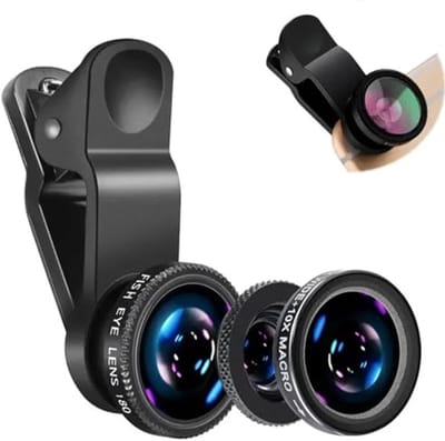 3-in-1 Camera Lens Set voor Mobiele Telefoons – Fisheye, Groothoek en Macro Lens