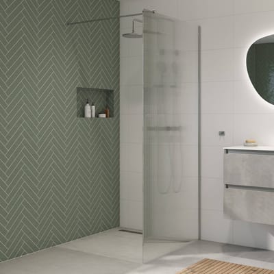 Saqu Modulo inloopdouche incl. antikalk 100x210cm geribbeld glas chroom