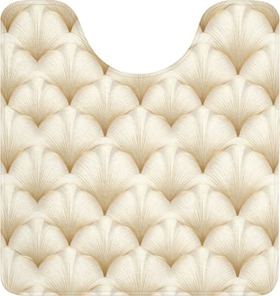 WC mat met uitsparing 55x60 cm - Antislip - Waaier - Motief - Goud - Toiletmat met uitsnijding - Vloermat - Douchemat - Toilet tapijt - Toiletmatten