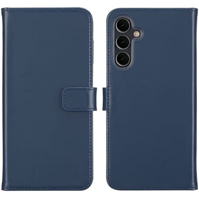 Selencia Hoesje - Geschikt voor Samsung Galaxy A16 (4G) / A16 (5G) - Echt Lederen Bookcase - Blauw