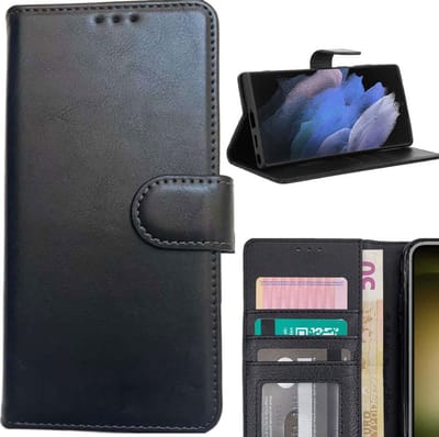 Galaxy S20 FE Zwart Portemonnee Kunstleer Luxe Wallet Case -TPU hoesje met pasjes Flip Cover - Boek beschermend Telefoonhoesje