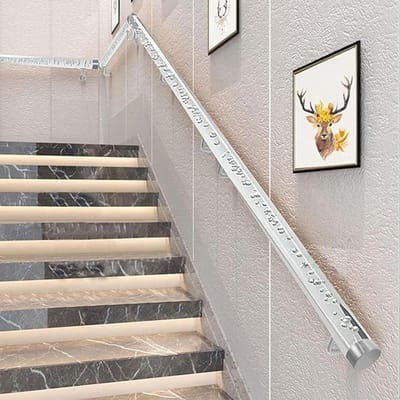 Acryl Trapleuning - Wandmontage Reling - Veilig Traplopen - Sterke Roestvrij Staal Houders - 120 cm - Transparant