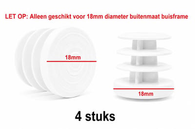 Insteekdop 4 stuks rond wit 18mm kunststof pootdop insteekdoppen pootdoppen stoelpootdop stoelpootdoppen