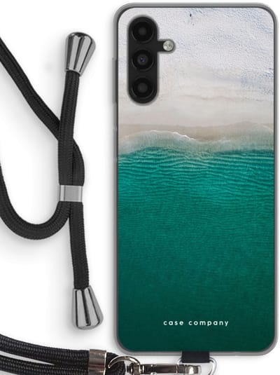 Case Company® - Hoesje met koord geschikt voor Samsung Galaxy A04s hoesje met Koord - Stranded - Telefoonhoesje met Zwart Koord - Bescherming aan alle Kanten en Over de Schermrand