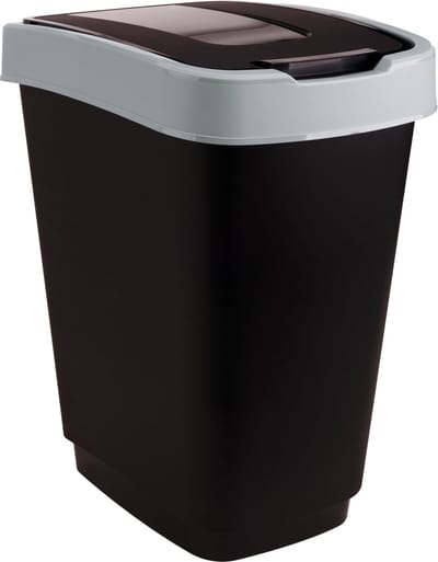 Mammoet - Titan - Prullenbak - Draaideksel - 25 L - 25,6 x 33,4 x 46,2 cm - Zwart - Kunststof - Afvalbak