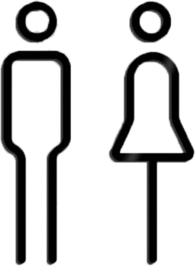 2 stuks - Toilet Man en Vrouw Pictogram - Toiletborden - Toilet Teken Mannen Dames - Zonder tekst WC - 3D stereoscopisch - 18cm - zwart - Acryl