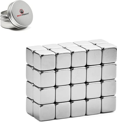 Brute Strength - Super sterke magneten - Vierkant - 10 x 10 x 10 mm - 40 stuks - Neodymium magneet sterk - Voor koelkast - whiteboard
