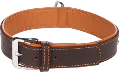 Flamingo Atlanta Gevoerd - Halsband Honden - Halsband Atlanta Bruin L 41-50cm 35mm - 1st - 124254 - 1st
