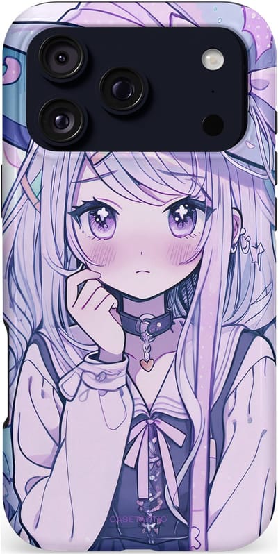 Casetastic hoesje geschikt voor Apple iPhone 17 Pro Max - MagSafe - Dubbellaagse bescherming - Yume Meisje - Fashion Case - Lila Lichtgrijs Donkerblauw