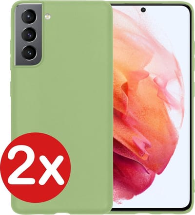 Hoesje - 2 Stuks - Geschikt voor Samsung Galaxy S21 - Sterk & Shockproof - Telefoonhoes - Back Cover - Case Siliconen - Telefoon Hoes - Groen