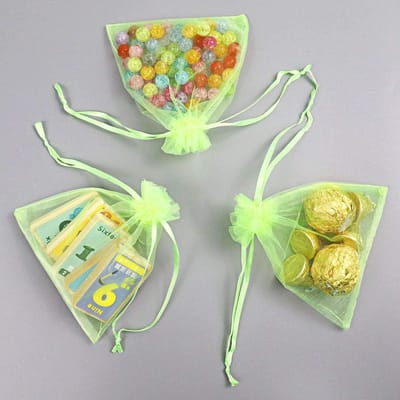 50 stuks fruitnetzakjes met trekkoord - Herbruikbaar - Beschermzakjes voor de tuin - Bloemen- en fruithoezen - 17*23 cm - Geschikt voor het beschermen van fruitbomen, groenten en bloemen, en als bedankzakjes voor bruiloften - Lichtgroen