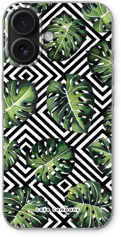 Case Company® - Hoesje geschikt voor iPhone 16 hoesje - Geometrische jungle - Soft Cover Telefoonhoesje - Bescherming aan alle Kanten en Schermrand