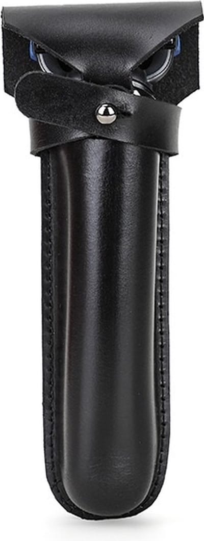 BUGOLINI Novacula – Leren Scheermes Houder - Retro Scheermes Houder - Echt Leder – Zwart