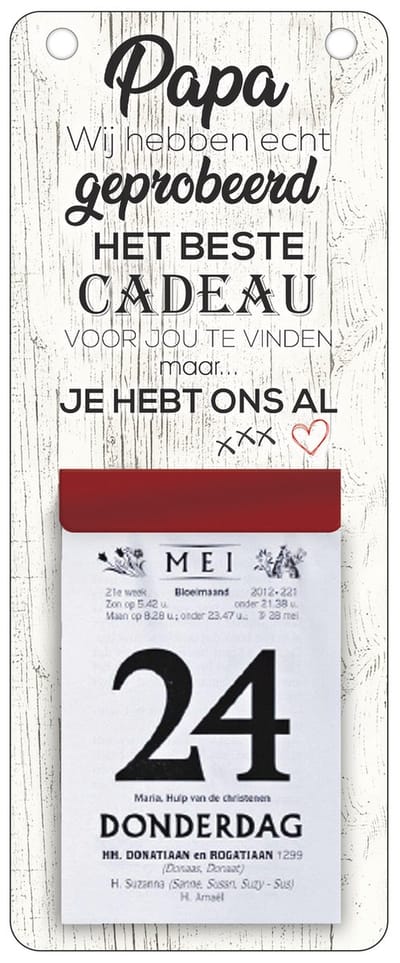 Scheurkalender 2027: Papa wij hebben echt geprobeerd het beste cadeau… | Kalender
