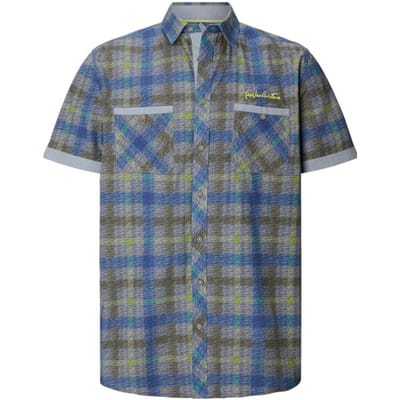 Jan Vanderstorm herren Overhemd Met Korte Mouwen - 41/42 - grijs - Plus Size