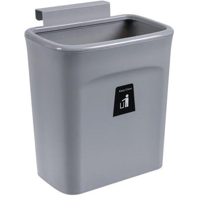 7/9L Keukenkast Deur Opknoping Prullenbak Met Deksel Wandmontage Afvalbak Vuilnismand Auto Wc Vuilnis opslag Emmer 9L-without cover grijs