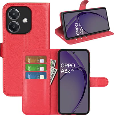 MobyDefend Hoesje - Geschikt voor Oppo A60 5G / A40 / A40m - Kunstleren Wallet Book Case (Sluiting Voorkant) - Rood