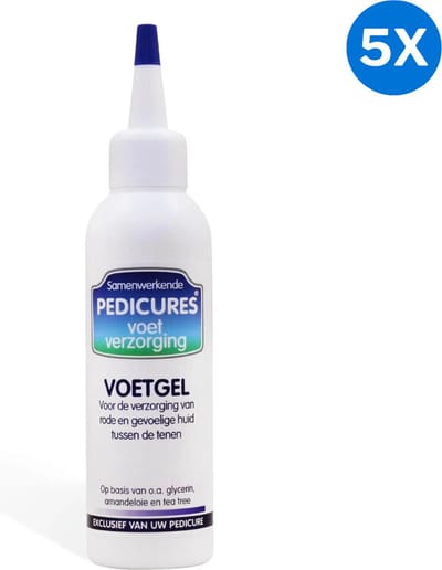 5x Samenwerkende Pedicures Voetgel (voorheen Voetschimmel) Samenwerkende Pedicures - Werkt tegen schimmelinfecties - Hoofdingrediënten: Aloë Vera / Amandelolie