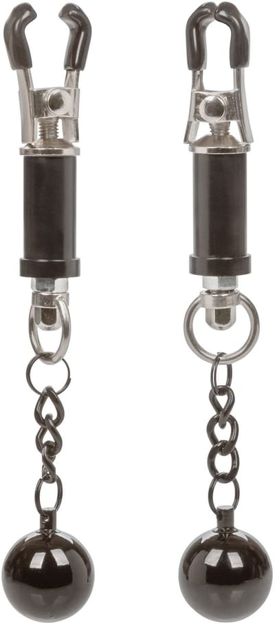 CalExotics - Weighted Twist Nipple Clamps - Bondage / SM Nipple clamps Zilver