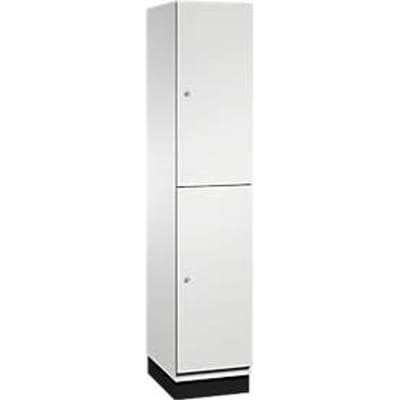C+P Double-store locker Cambio, 1 vak, 2 vakken, met plint, B 400 x D 525 x H 1980 mm, lichtgrijs