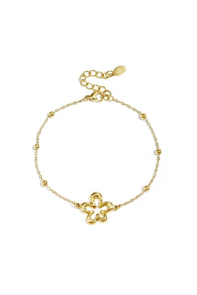 Goudlief Armband met koraalvormige speelse bloemen - Roestvrij staal - Verkleurt niet - Cadeau - Goudlief.nl