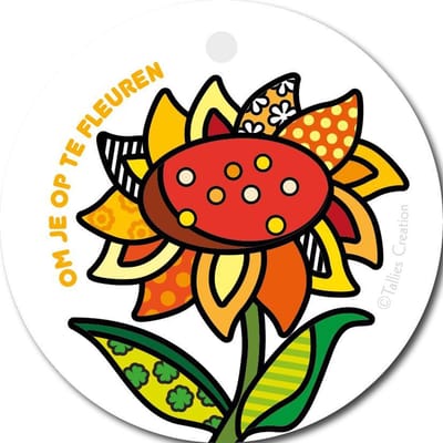 Tallies Cards - kadokaartjes  - bloemenkaartjes - Om je op te fleuren - Popart - set van 5 kaarten - zomaar - aardigheidje - groetjes - 100% Duurzaam