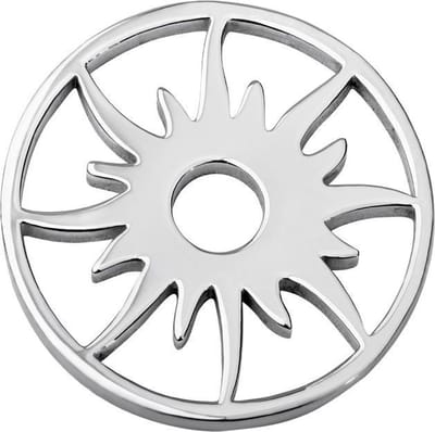Quiges - Munthouder Munt 25mm RVS Zon Zilverkleurig - EPRS076