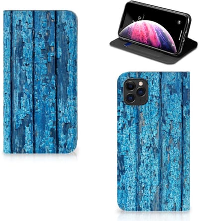 Apple iPhone 11 Pro Max Book Wallet Case Wood Blue
