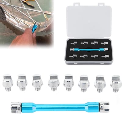 Complete Set van Spaak Sleutels voor Motorfietsen - 10 Maten van 5.0 tot 6.8mm, Inclusief Verpakking en Gereedschap voor Onderhoud van Motorwielen, Lengte 93mm