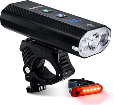Super Heldere 1200 Lumen Oplaadbare Fiets Koplamp - Waterdicht met 5 Verlichtingsmodi voor Nacht Fietsen