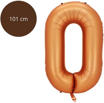 Fienosa Cijfer Ballonnen - Nummer 0 - Oranje - Kleur - 101 cm - XL Groot - Helium Ballon - Verjaardag Ballon - Verjaardag versiering - Leeftijd verjaardag - Verjaardagsballon - Verjaardag